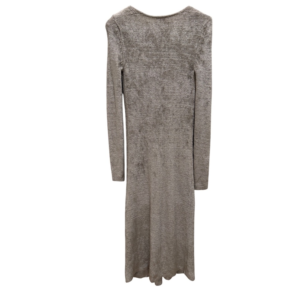 Diesel Womens Grey Fuzzy Knit Maxi Duster Cardigan Metal D Logo Buckle Size S‎ - Picture 3 of 12